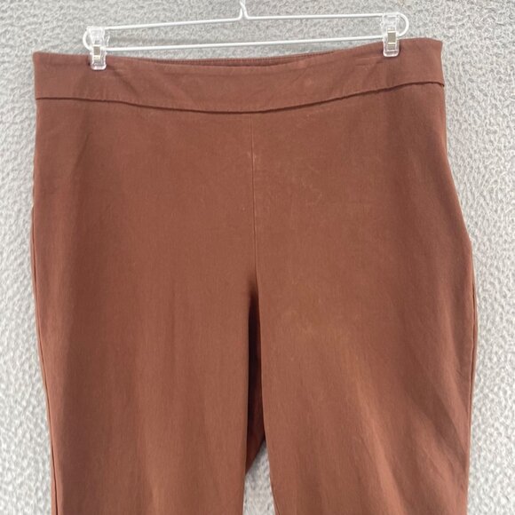Talbots Pants Womens 16 Chatham Brown Ankle Stretch Skinny Leg Pockets Everyday - Picture 2 of 12